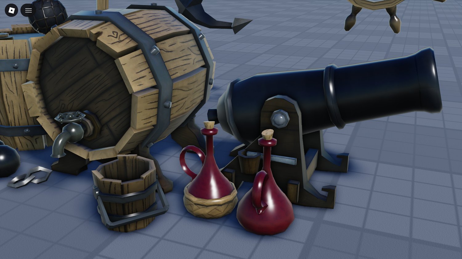 naval anchor displayed with themed pirate items