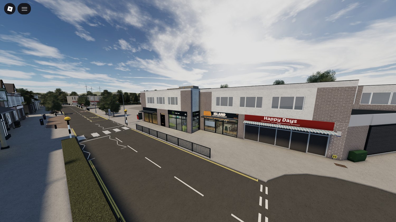 cobbled streets and urban layout in roblox uk city