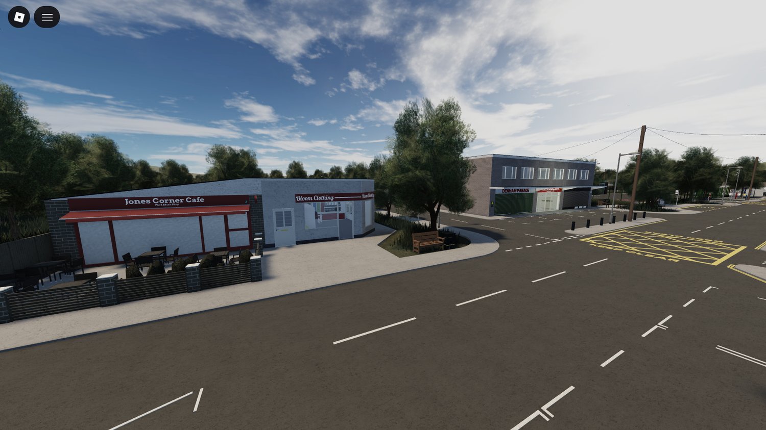 road network and urban blocks with realistic textures