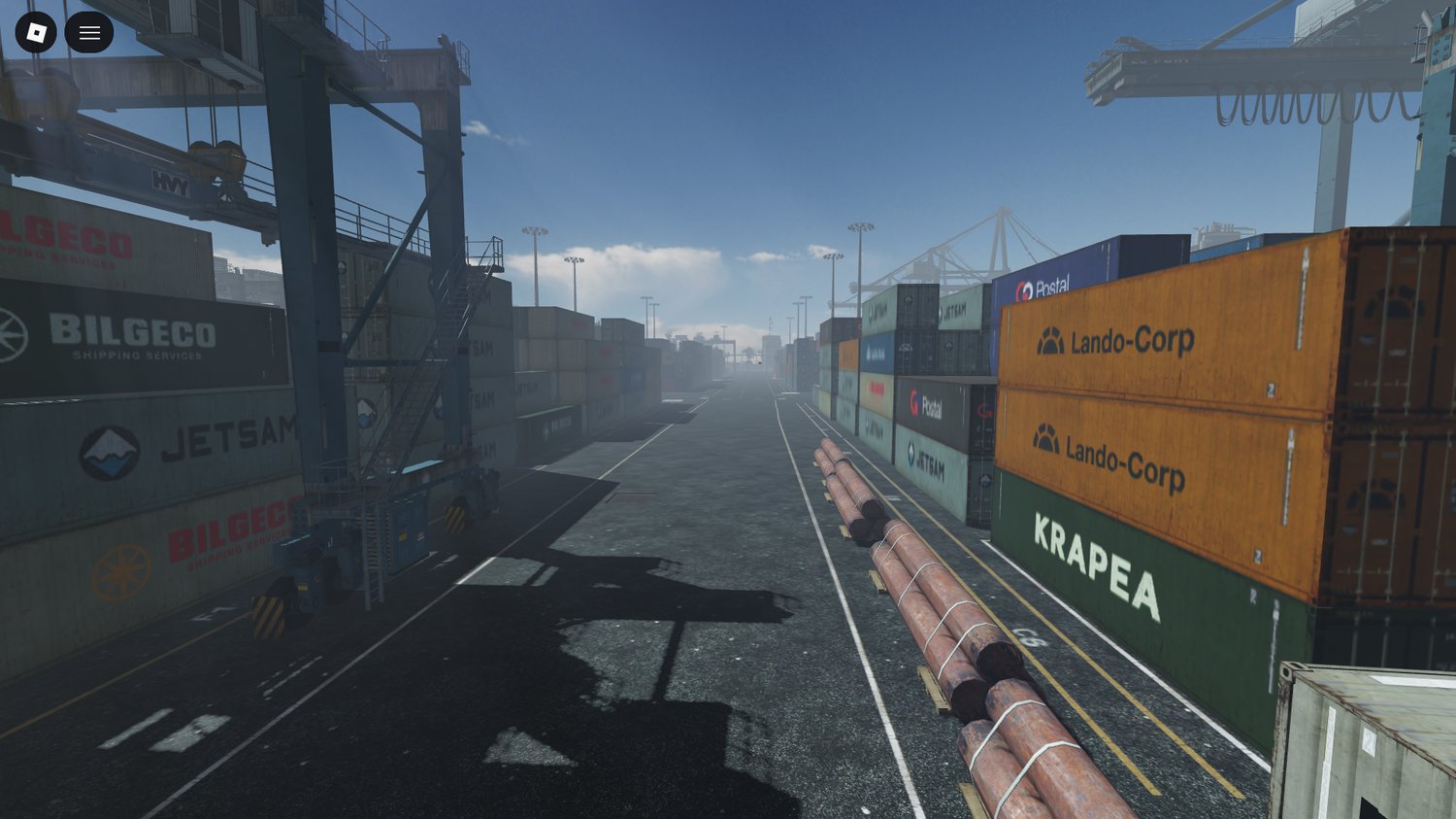 players racing along a harbor track in roblox