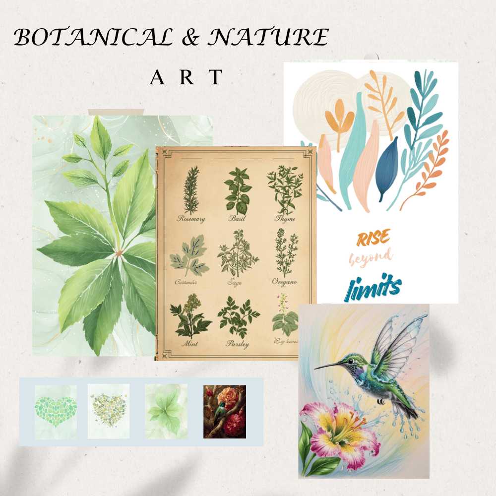 botanical wall art, floral art prints, nature inspired decor ,flower posters, greenery wall decor