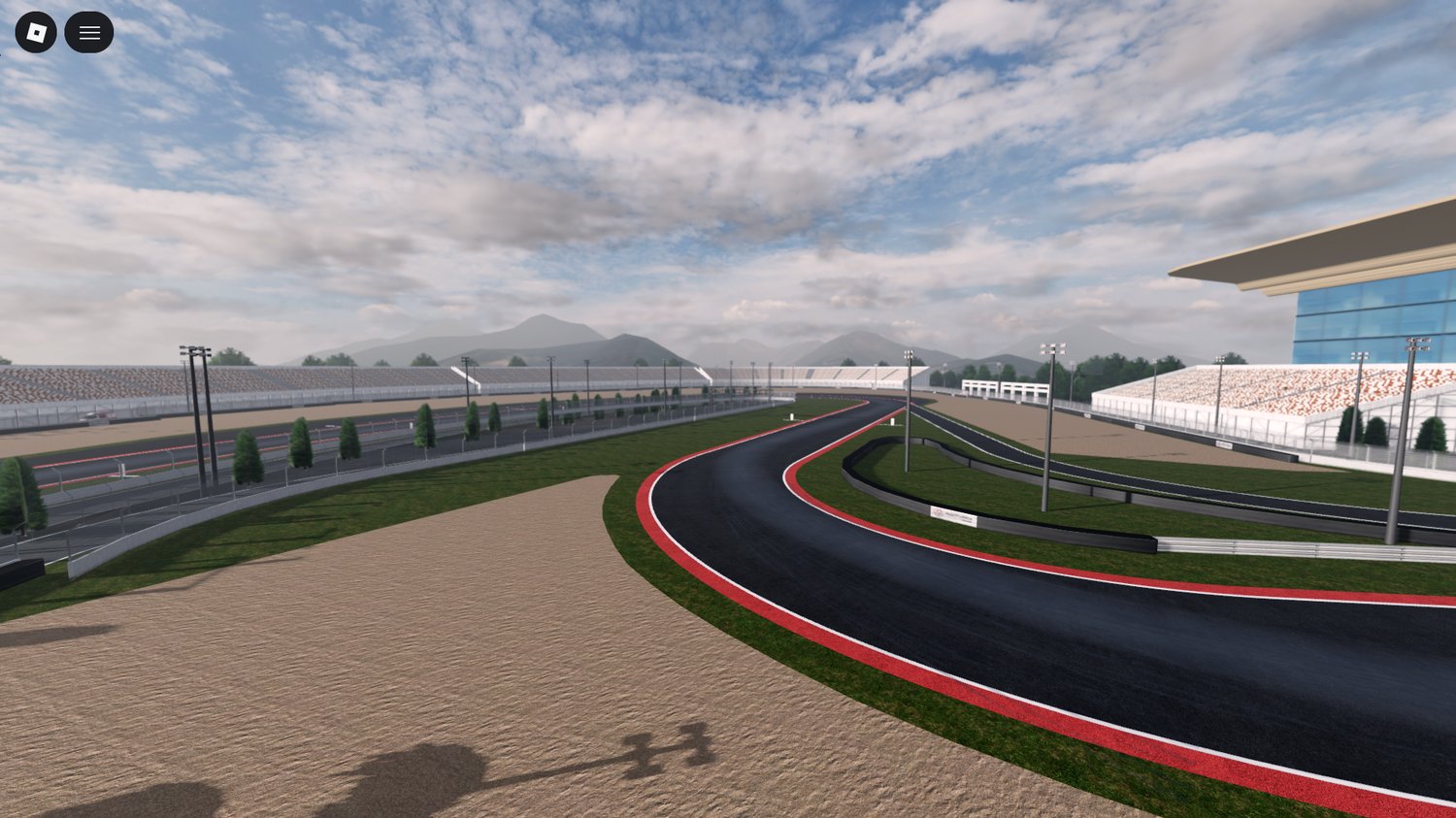 smooth asphalt track with tropical scenery