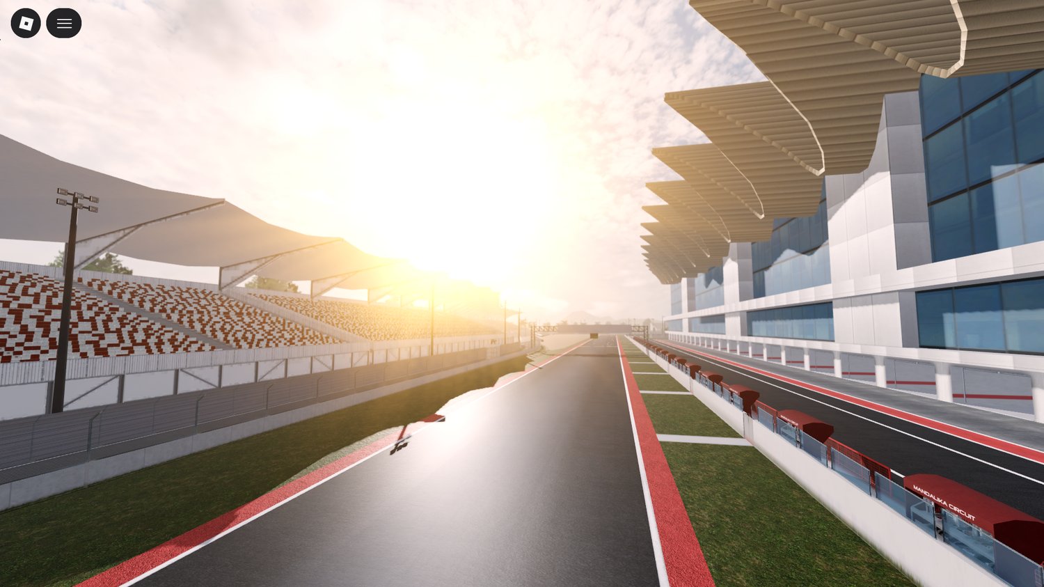 palm lined racetrack environment roblox