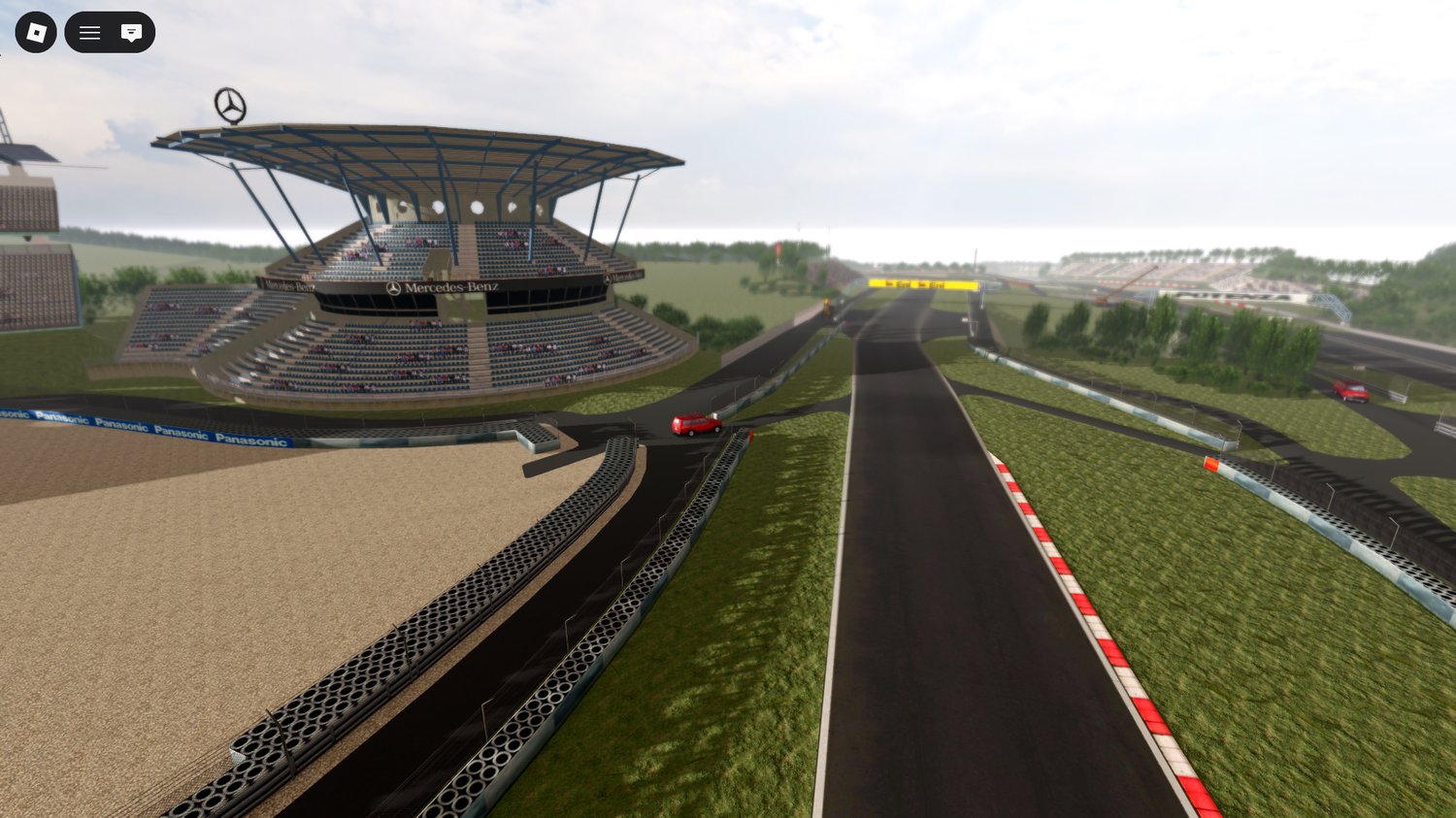aerial view of huge german racetrack roblox
