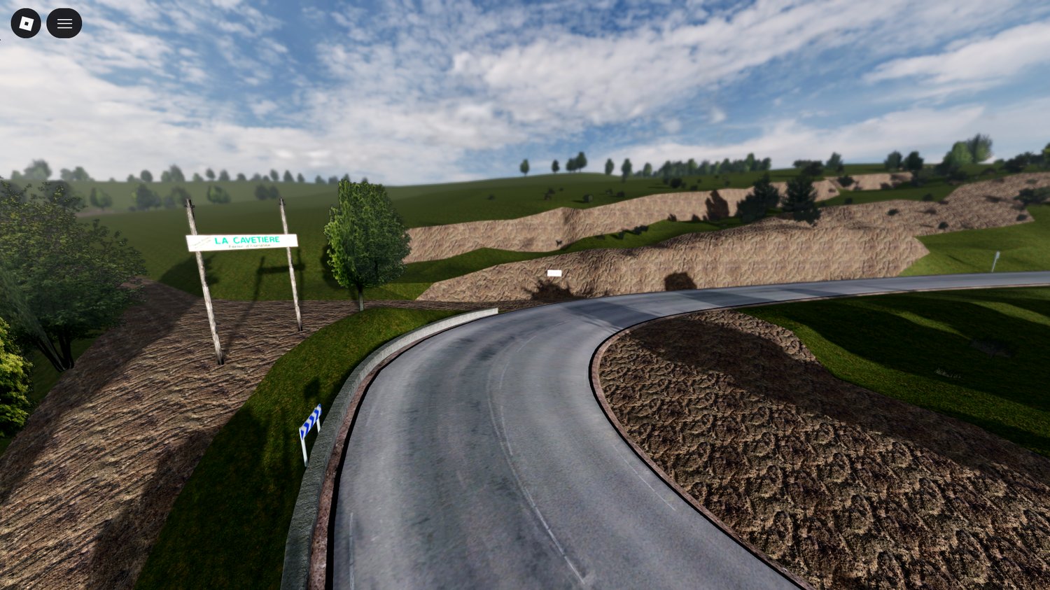 players driving along scenic french road roblox