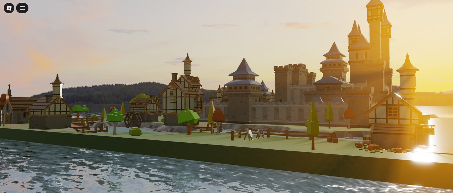 simple fantasy terrain low poly style