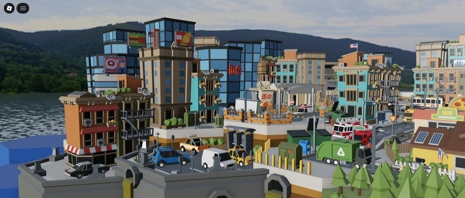 rooftops and streets in mini city roblox