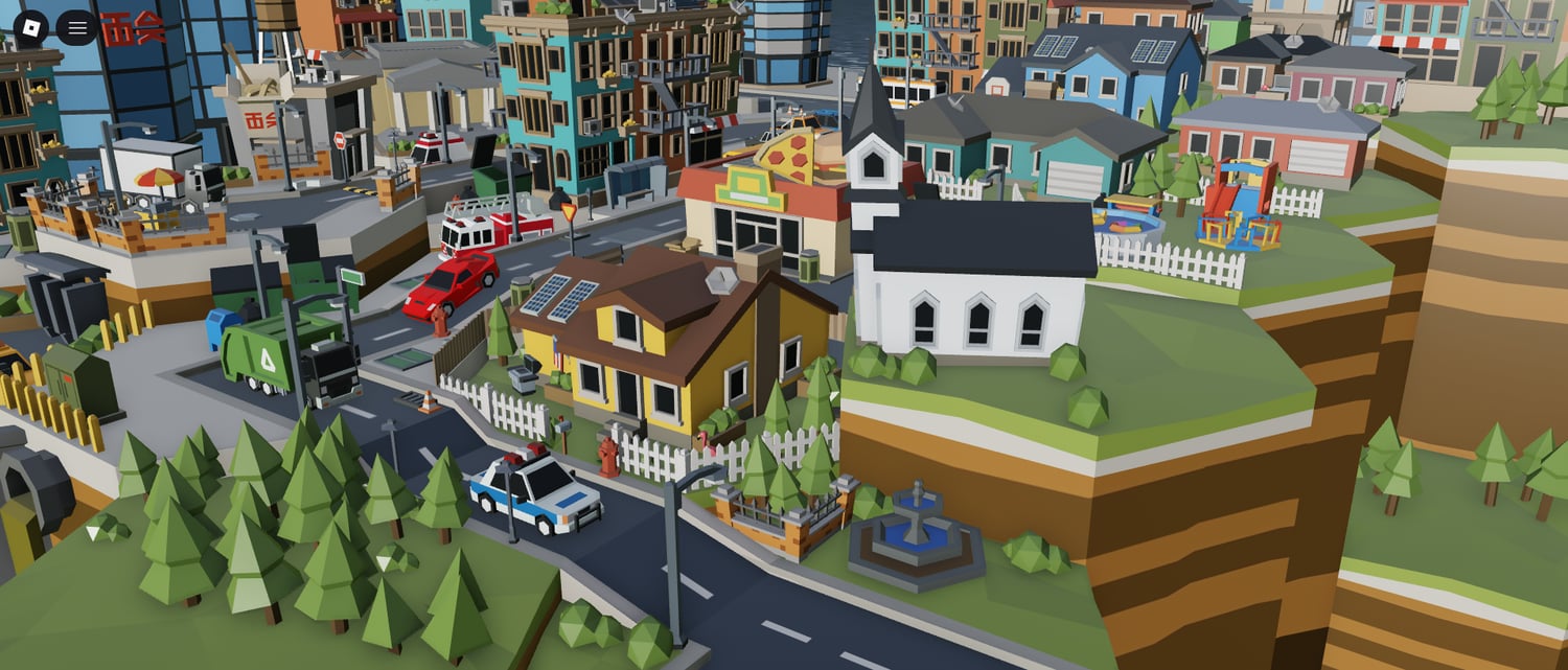 stylized low poly cityscape roblox