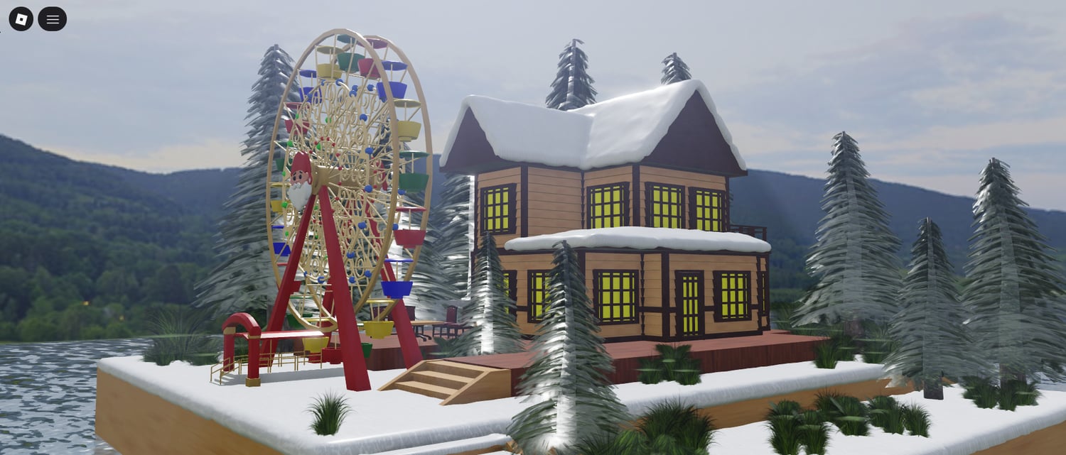 winter landscape with snow and trees roblox