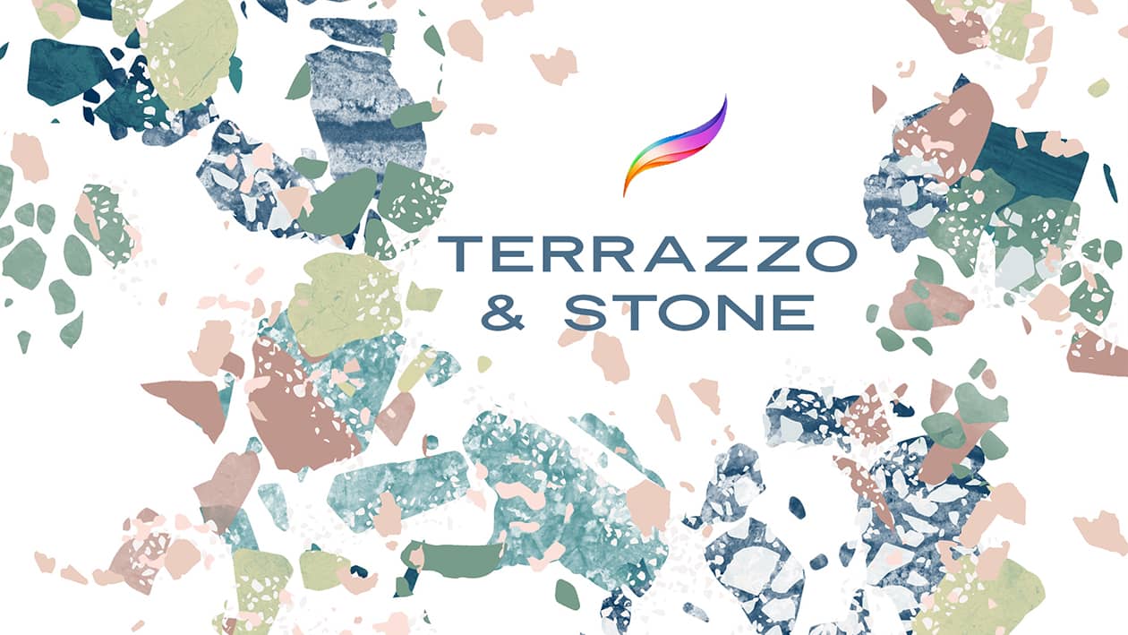 make terrazzo and stone textures in Procreate