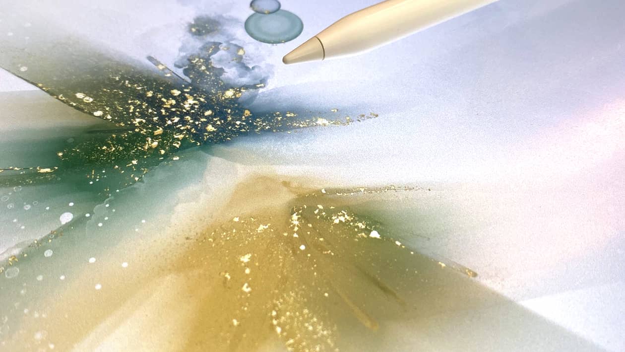 digital alcohol ink fade out technique in procreate