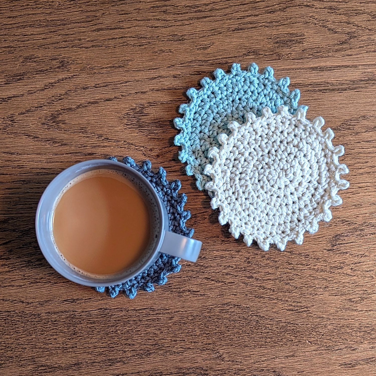 Picot Stitch Coasters