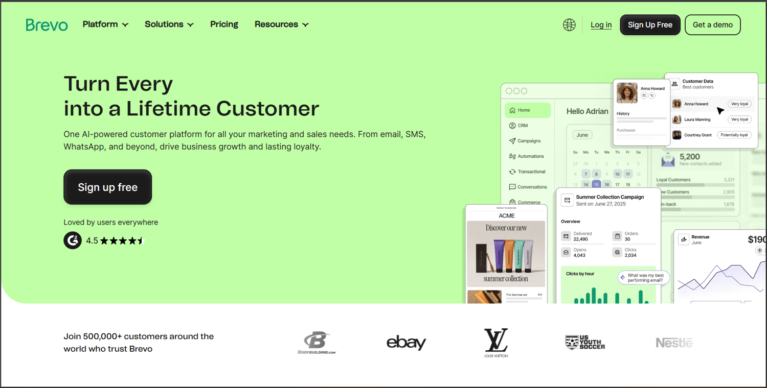 Brevo website homepage