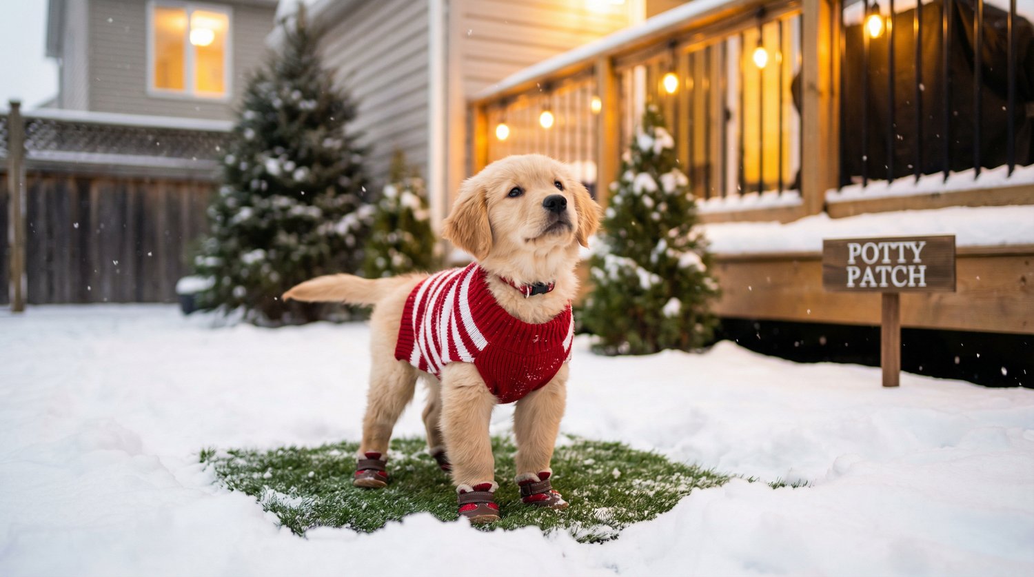 how to potty train a puppy in the winter