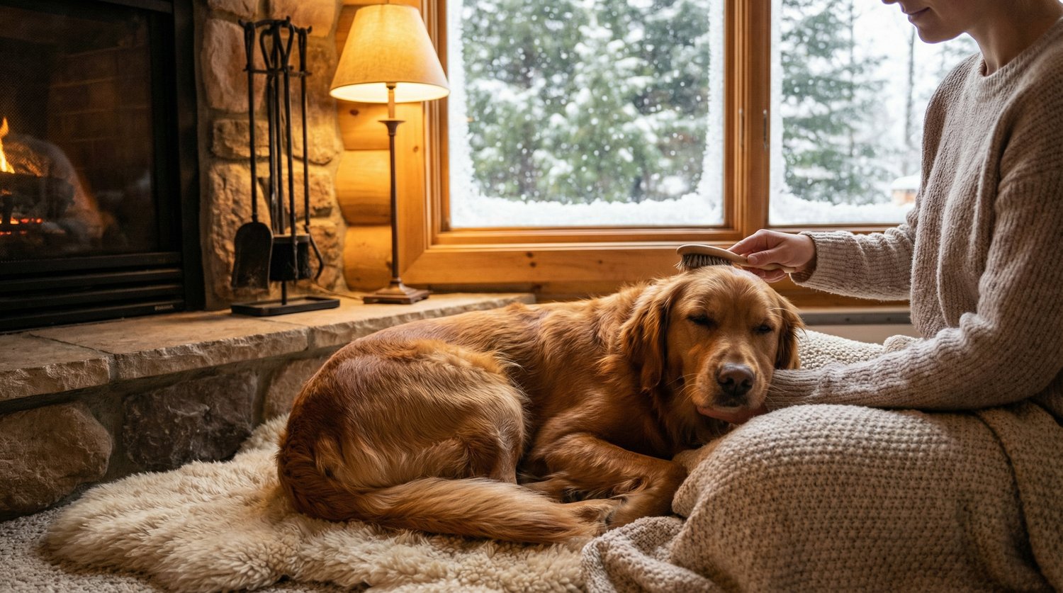 dog dry skin in winter