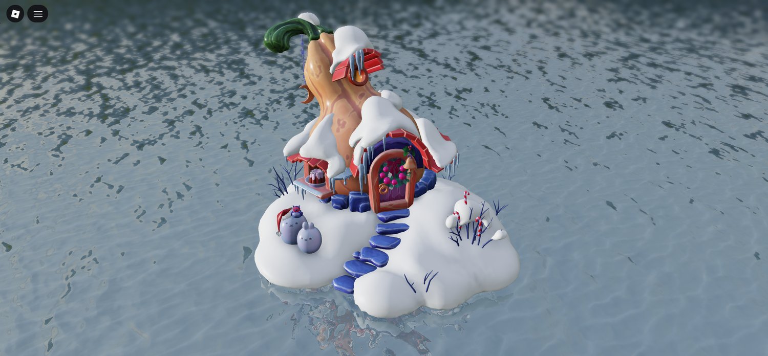 Close-up of stylized Christmas pumpkin asset