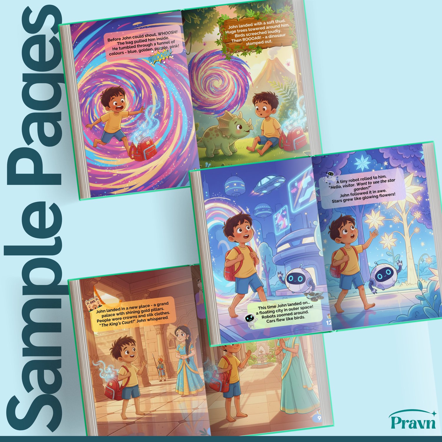 The Time Travelling School Bag | Children Story Ebook | Sample Pages