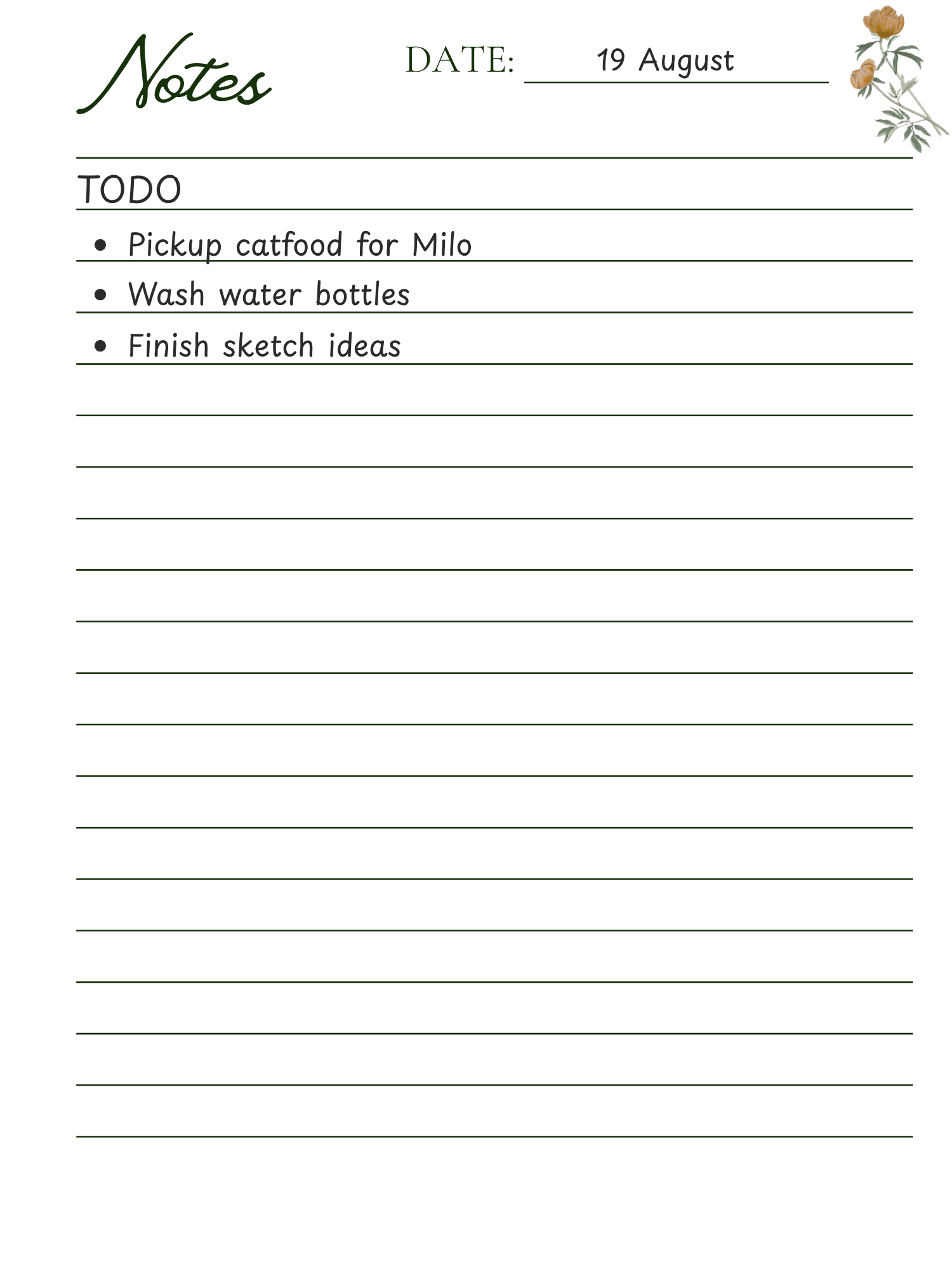 Perfect Notebook Notes Minimal Peach Floral Digital Notebook for iPad & GoodNotes | Reusable ...