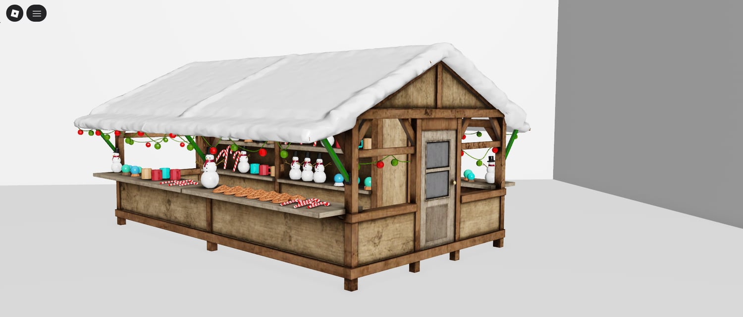 Cozy winter plaza with festive stalls