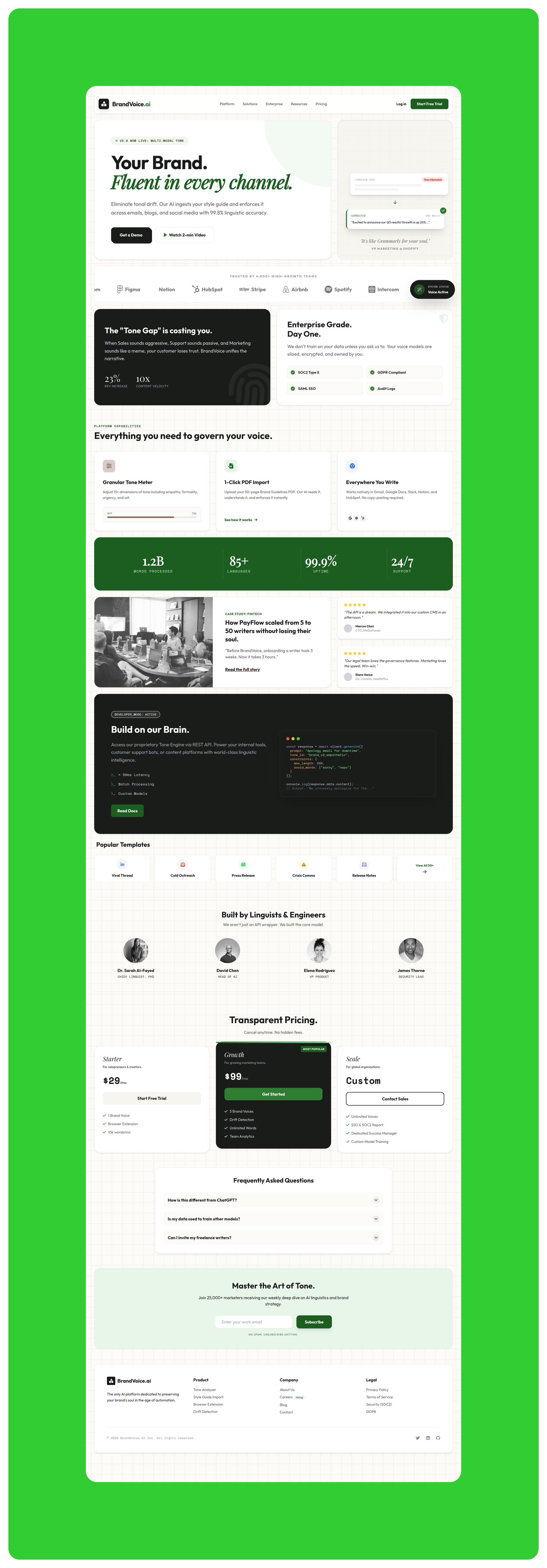 BrandVoice AI Landing Page