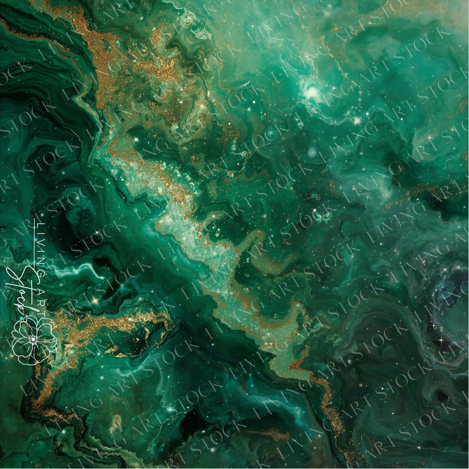 Green marble printable art