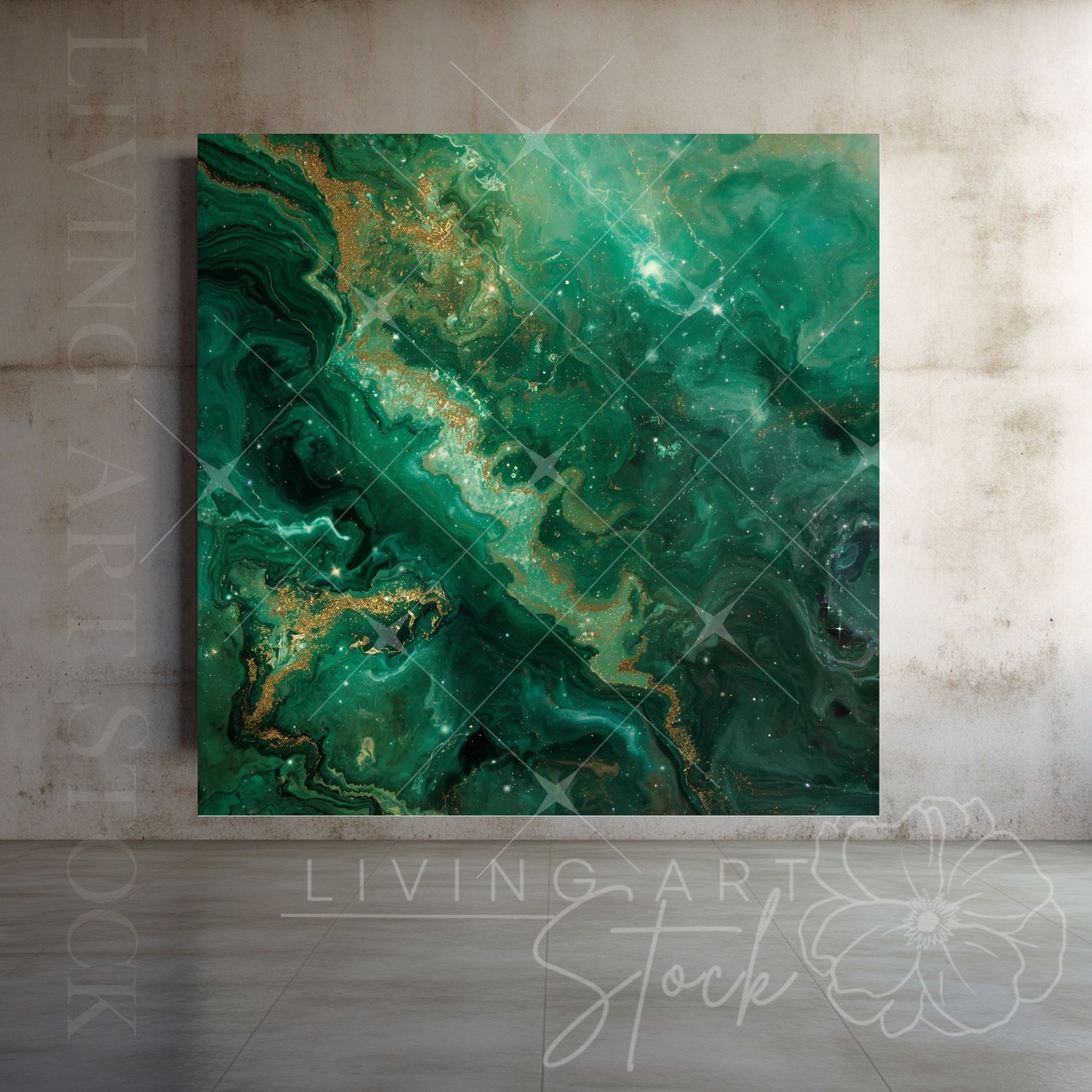 Green marble printable art