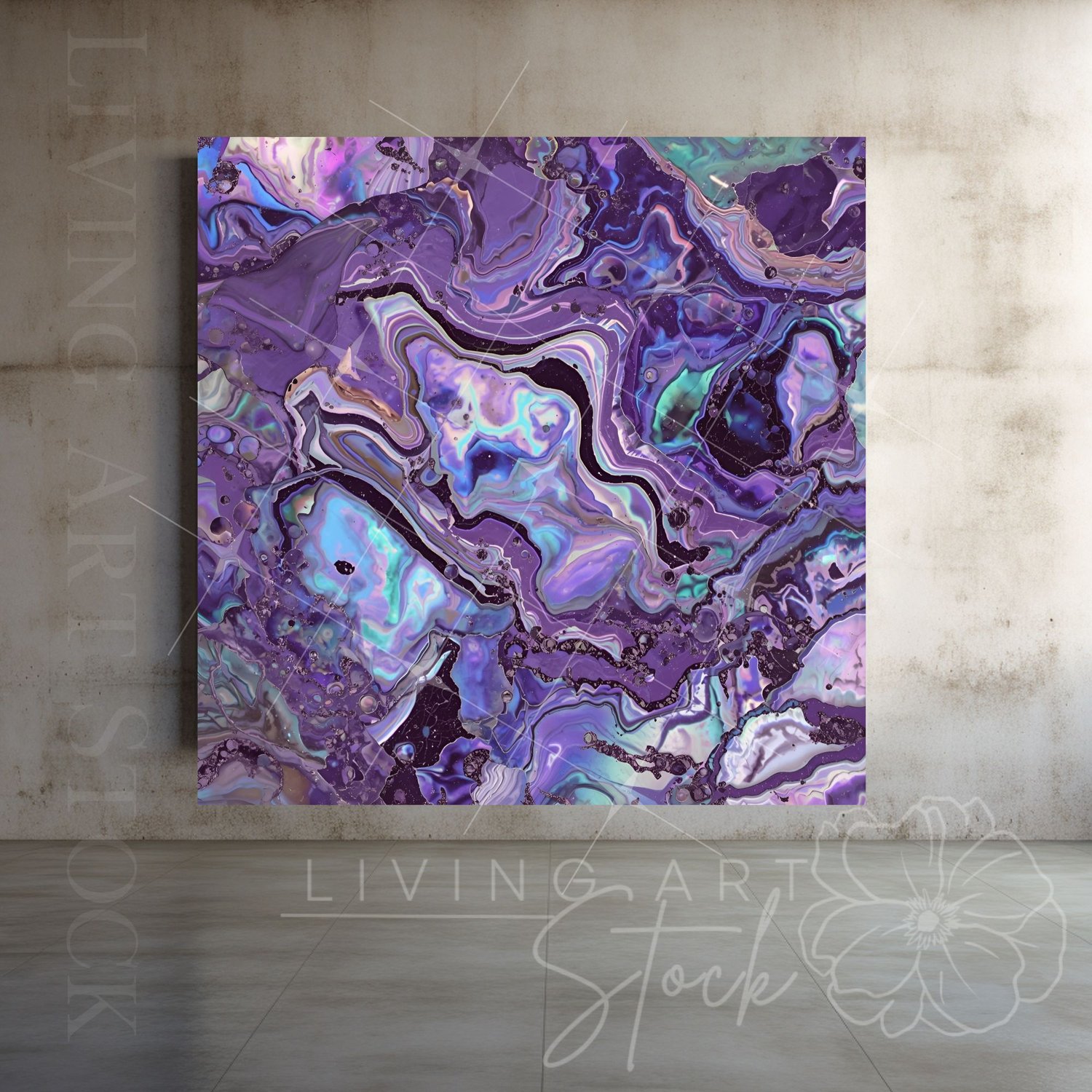 Purple marble printable art