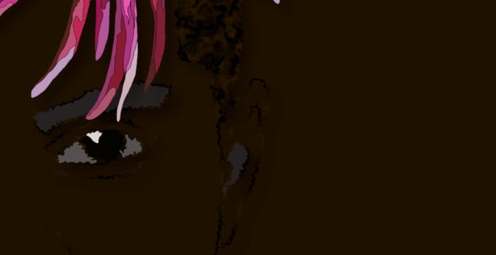 an eye with cactus petal