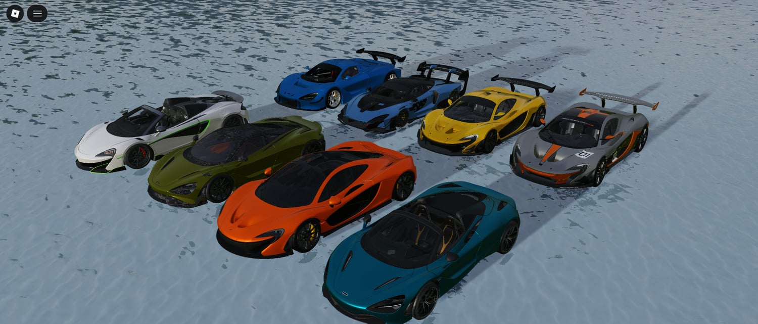 Scripted McLaren supercar pack featuring various designs and aerodynamic styles