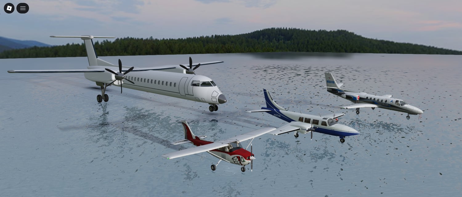 our-plane pack with propeller planes and private jets for Roblox flight games