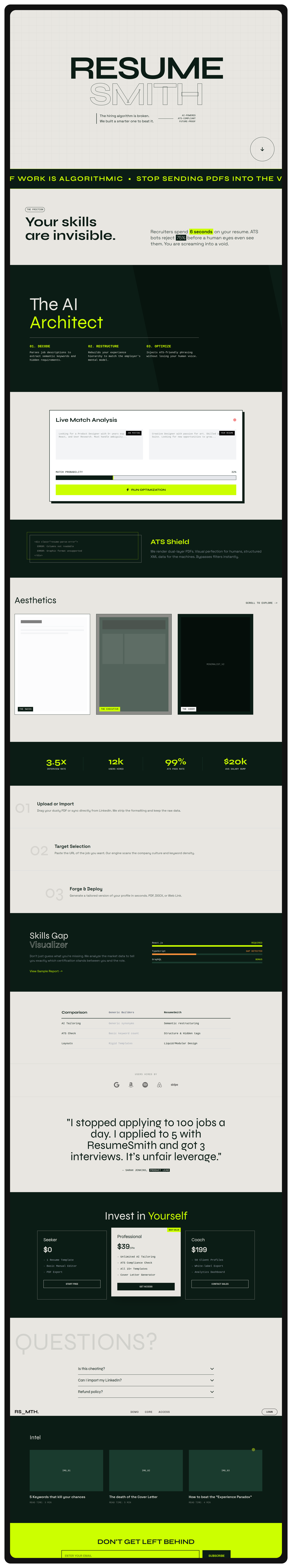 ResumeSmith Template Gallery Preview