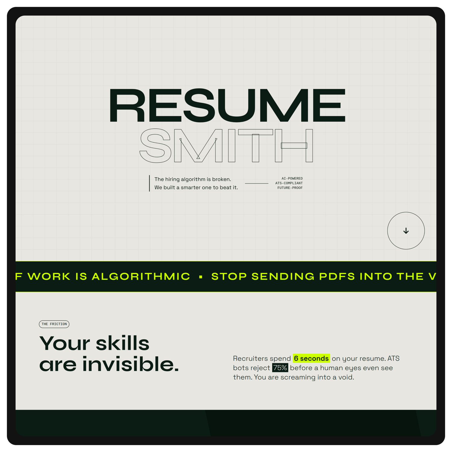 ResumeSmith ATS Score Preview