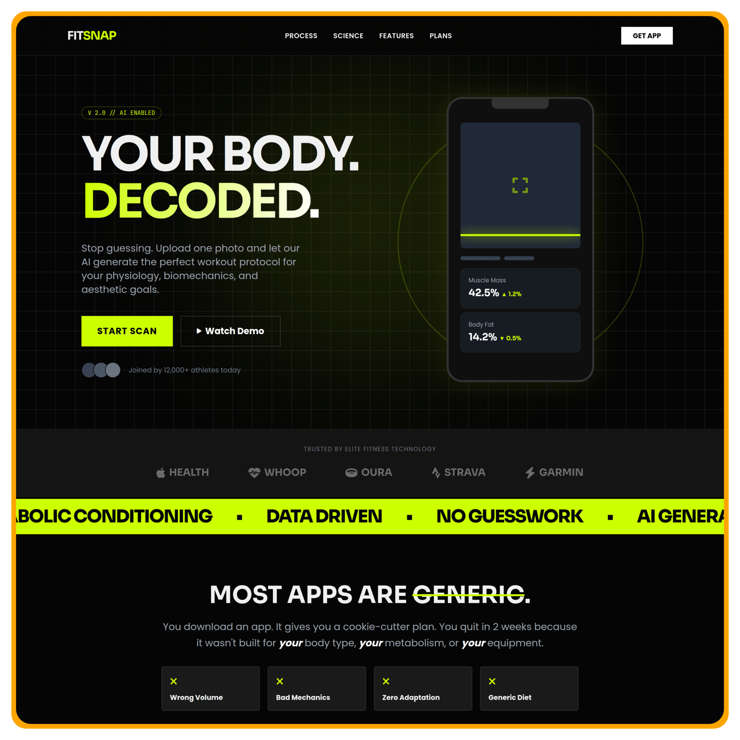 FitSnap AI Hero Section Preview