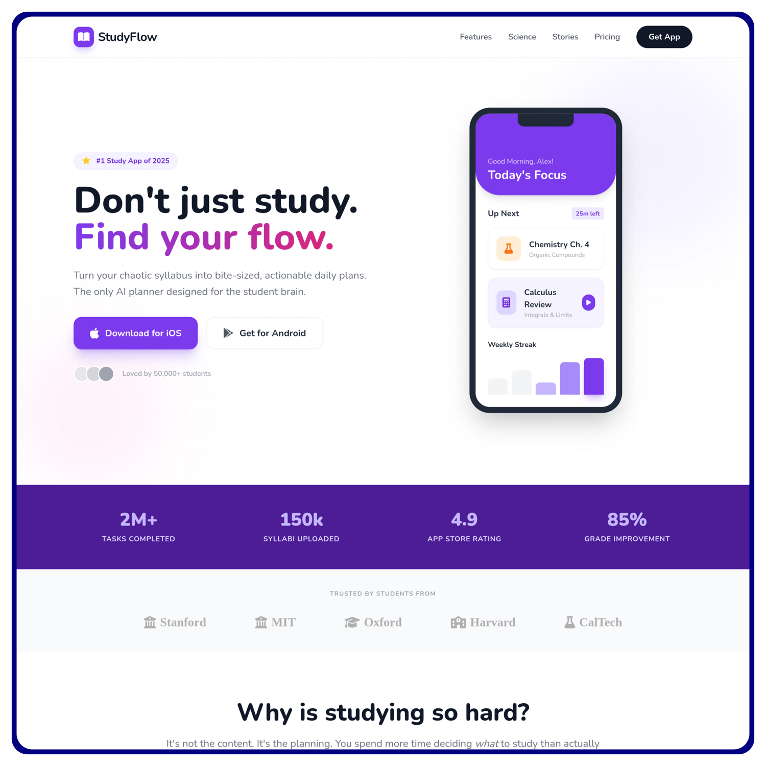 StudyFlow Hero & CTA Preview