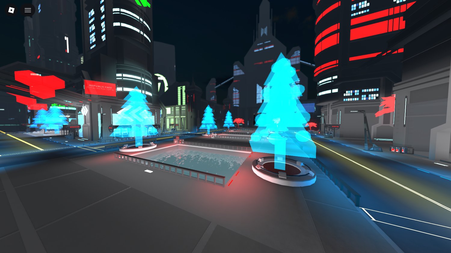 Urban sci-fi streets with control atmosphere