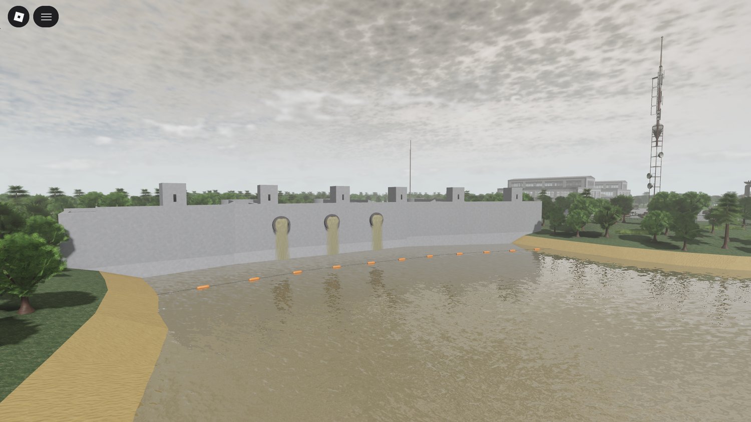 Realistic lake with water reflections