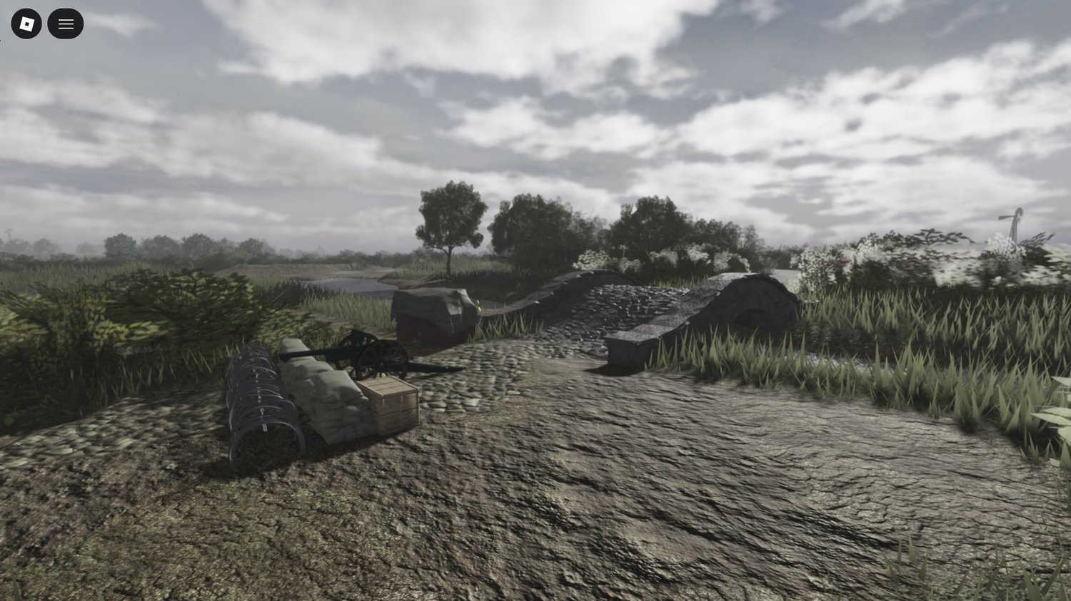World War II battlefield terrain Roblox