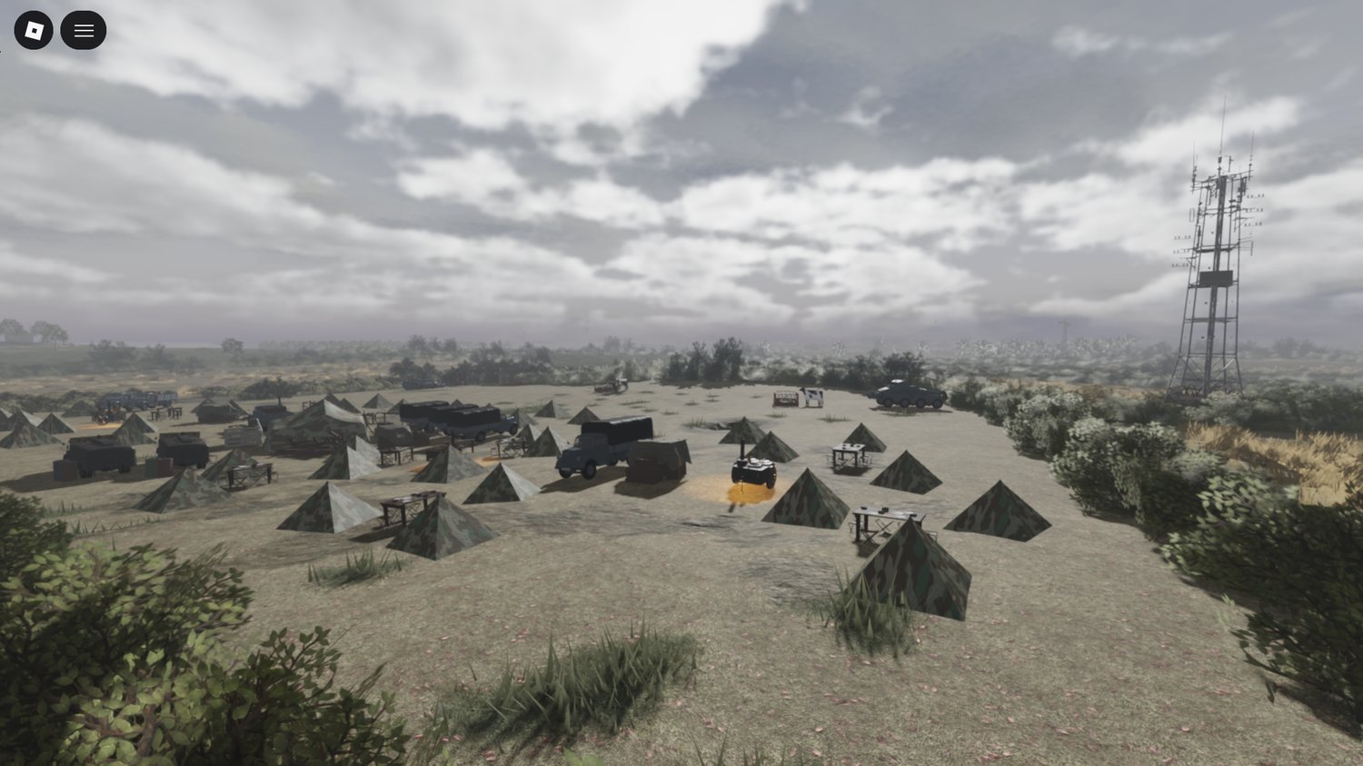 Detailed wartime landscape Roblox map