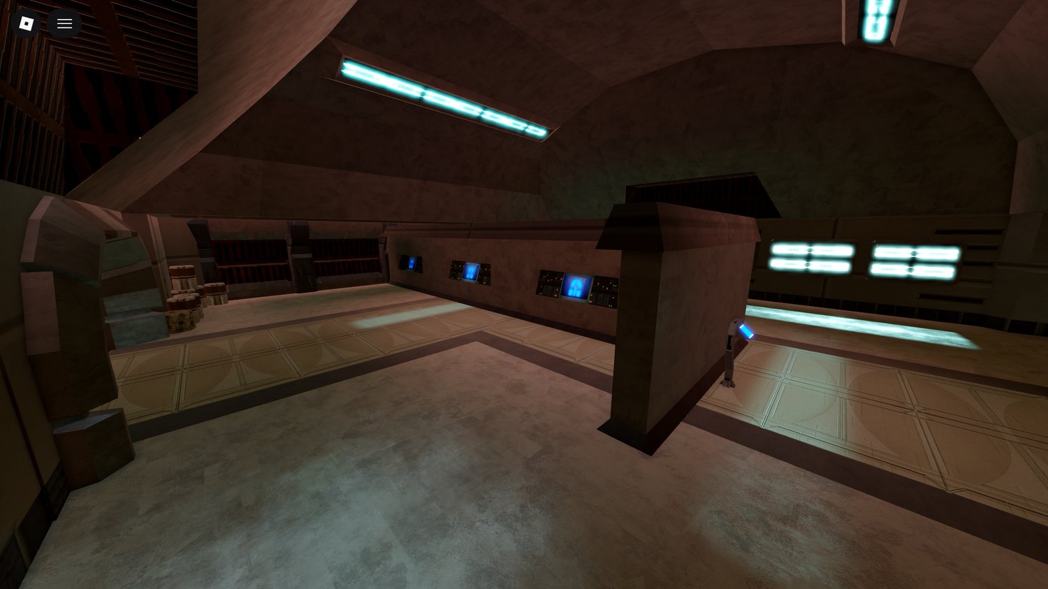Urban corridors in futuristic city Roblox