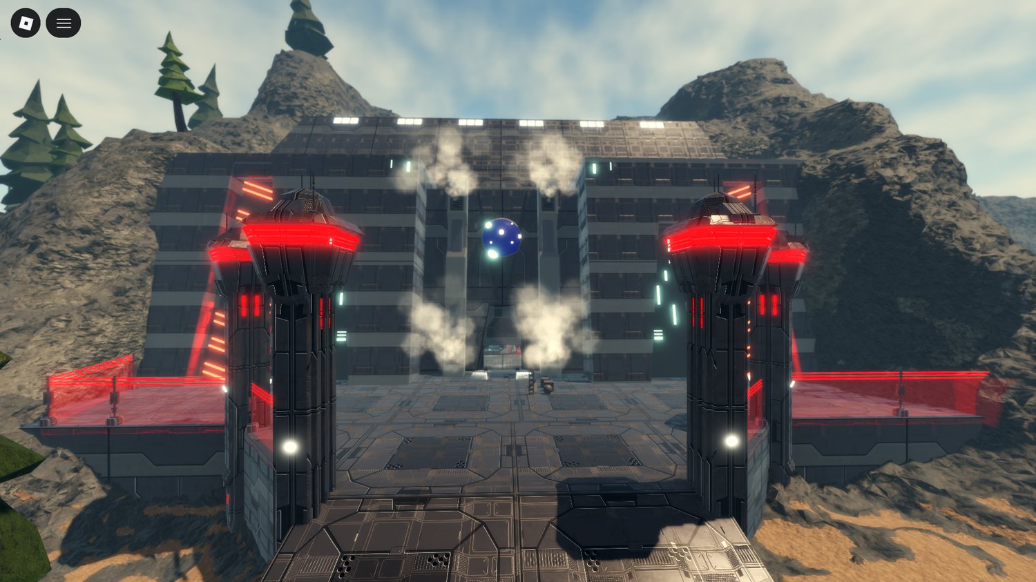Urban futuristic skyline in Roblox