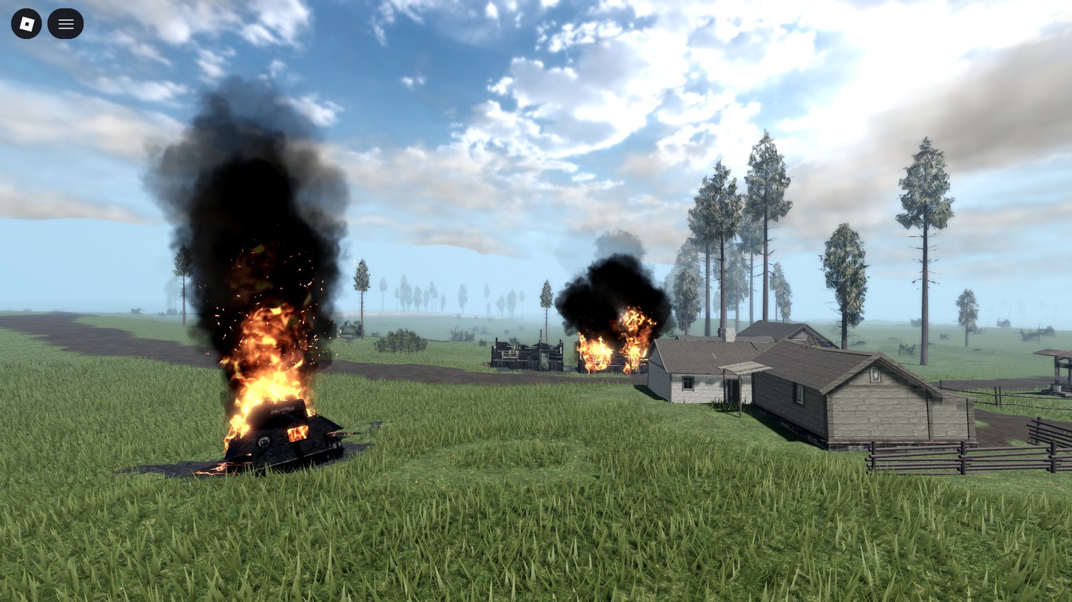 Wide open frontline area in Roblox