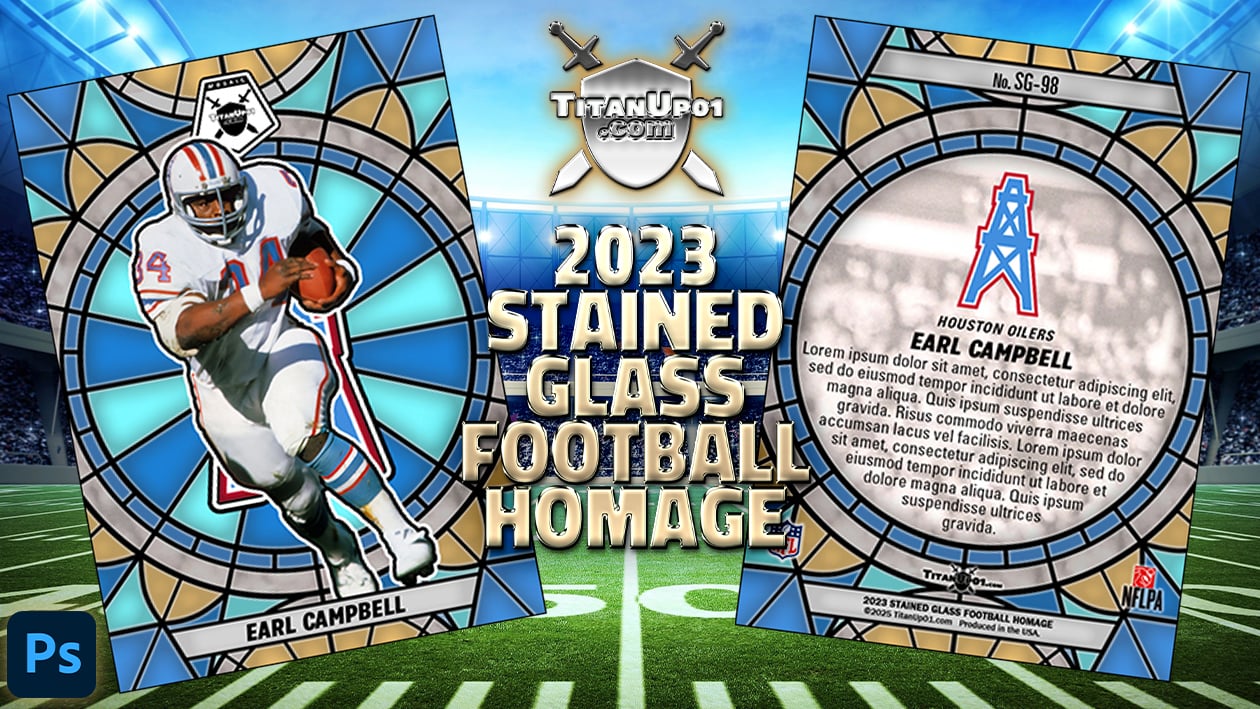 2023 Stained Glass Football Homage Photoshop PSD Templates