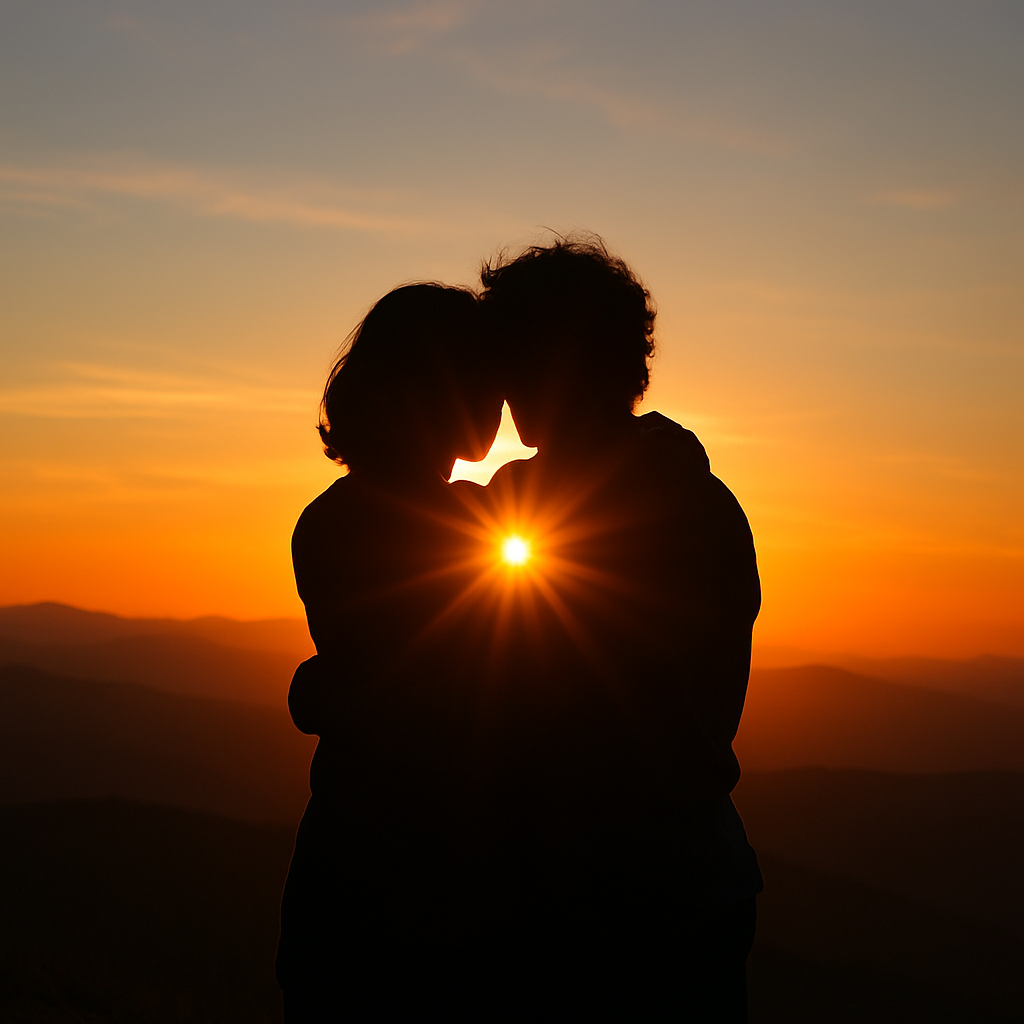 Pareja en atardecer