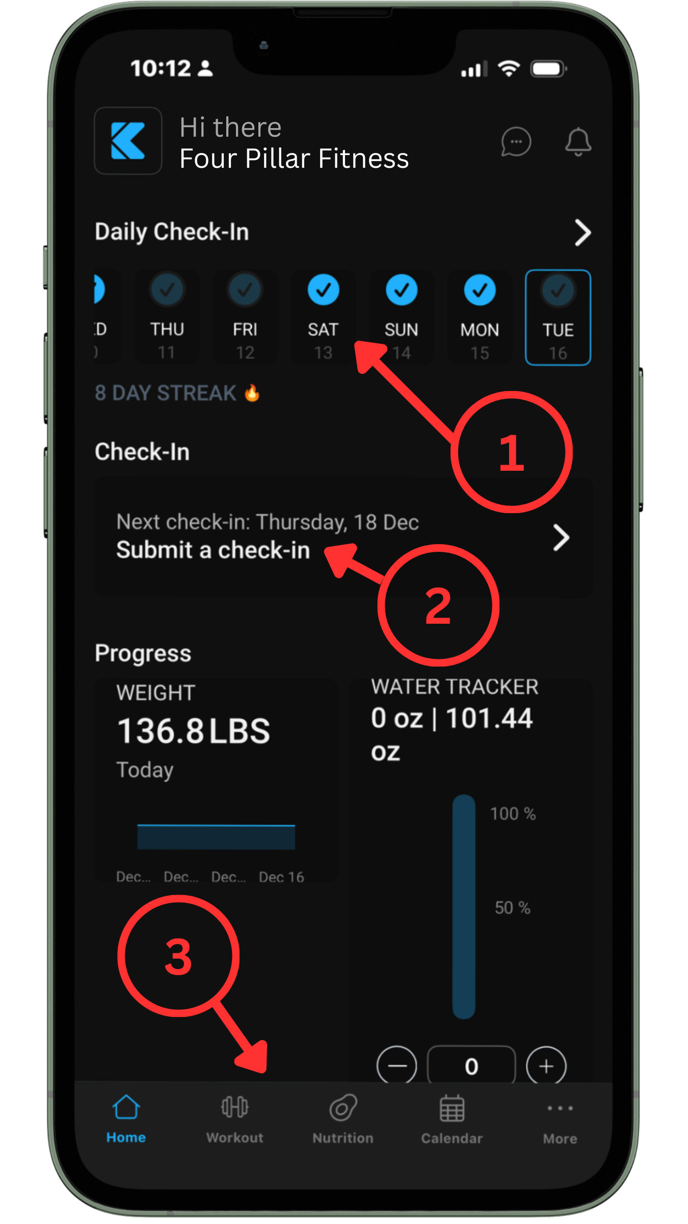 4PF Coaching App - Client Dashboard