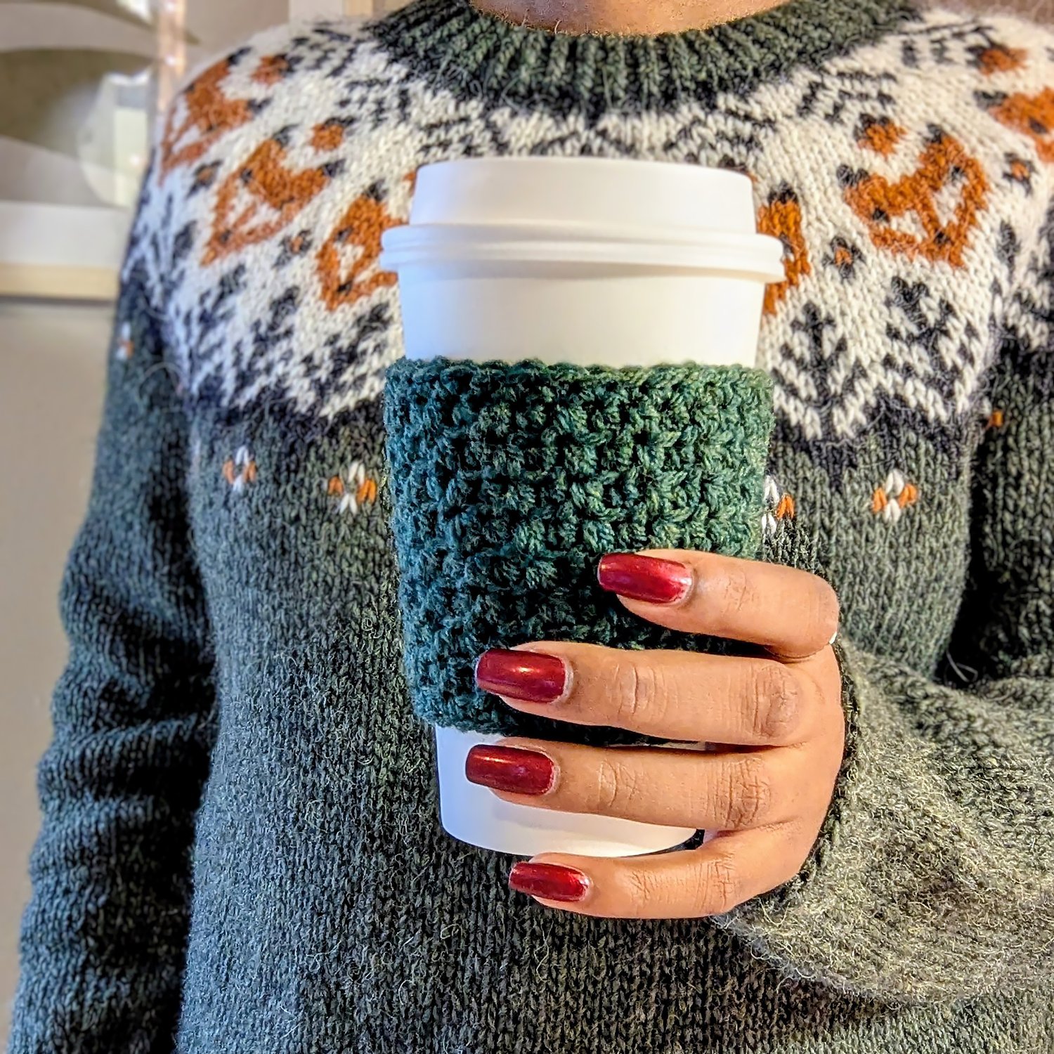 Holding cup cozy
