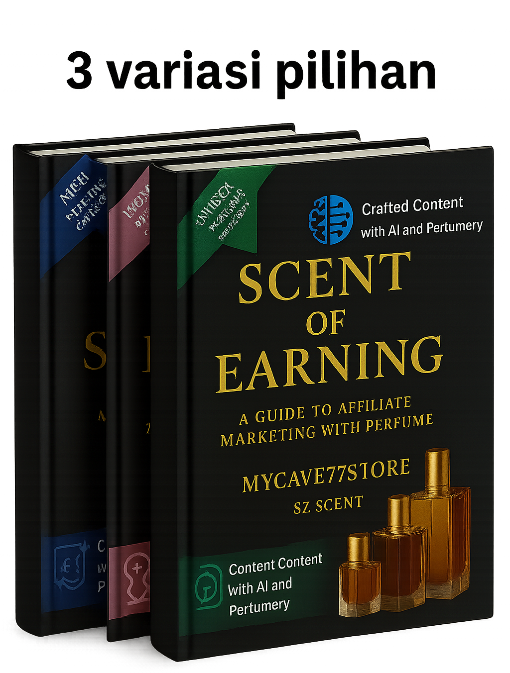 Digital workspace showing perfume affiliate content creation using AI tools and strategic framework.