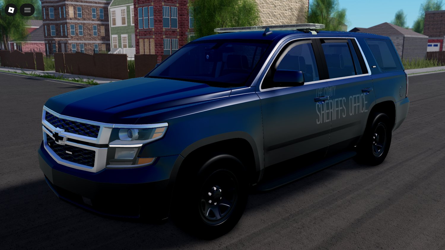 Working SUV parked in modern city map