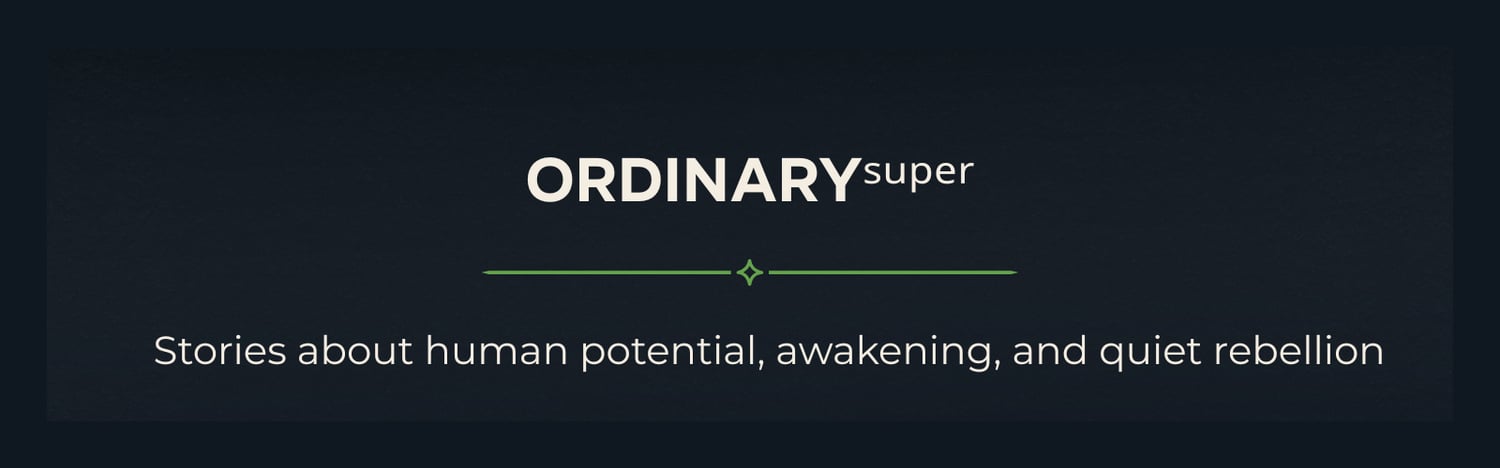 Banner Image with series name and the tagline: Stories about human potential, awakening, and quiet rebellion.