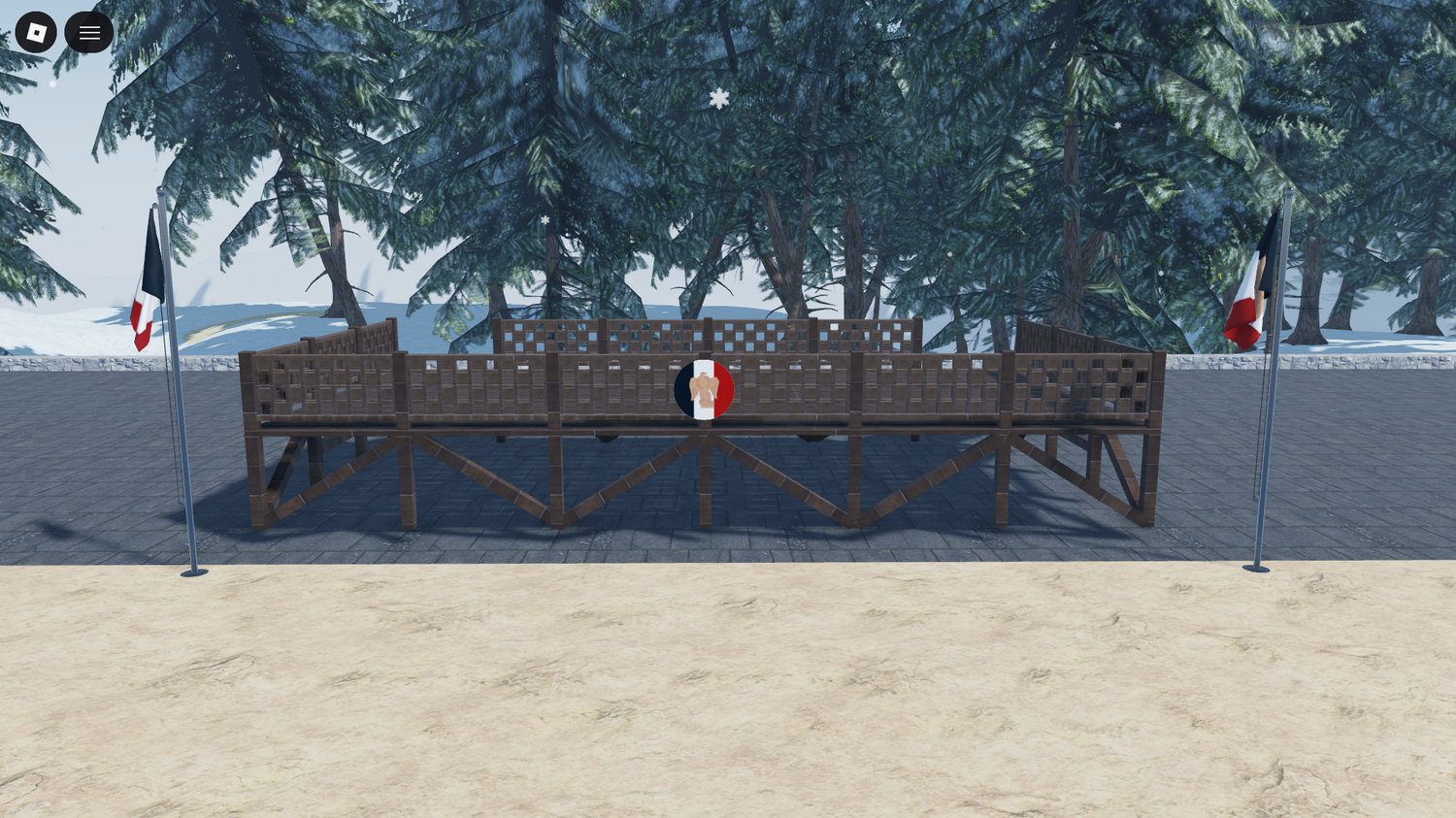 Snowing environment at parade grounds map