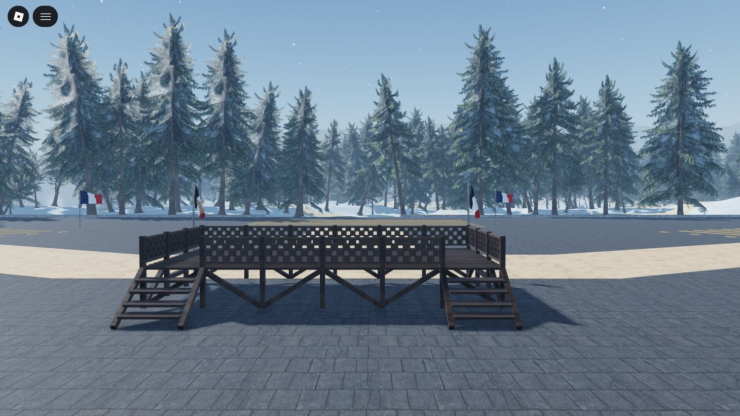 Winter military environment with open space